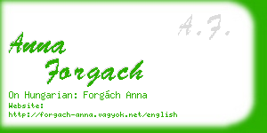 anna forgach business card