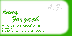 anna forgach business card